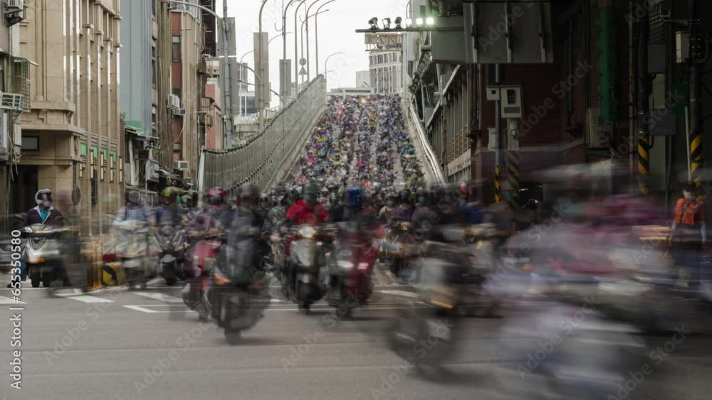 custom made wallpaper toronto digitalTimelapse traffic street view to the road bridge from highway full with many motorcycle vehicle heavy traffic inbound to the city