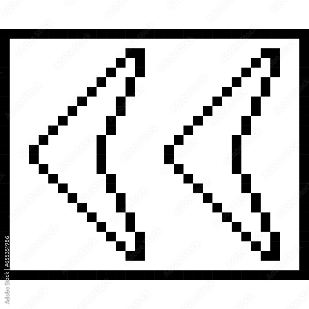 Arrow Pixel Art Outline Icons