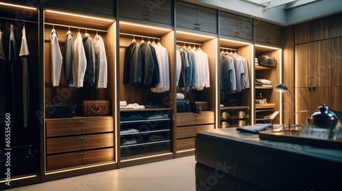 luxury organised walk in wardrobe