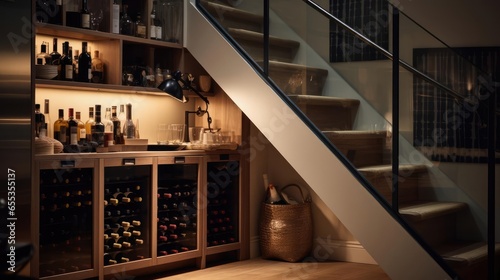 luxury wine cupboard under stairs photo