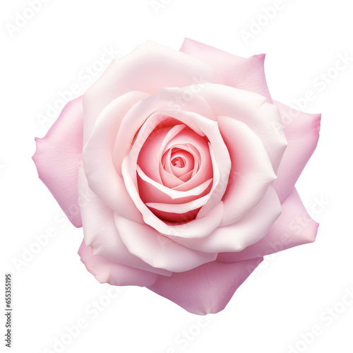 Beautiful single rose flower isolated on white background.