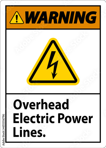 Warning Sign Overhead Electric Power Lines