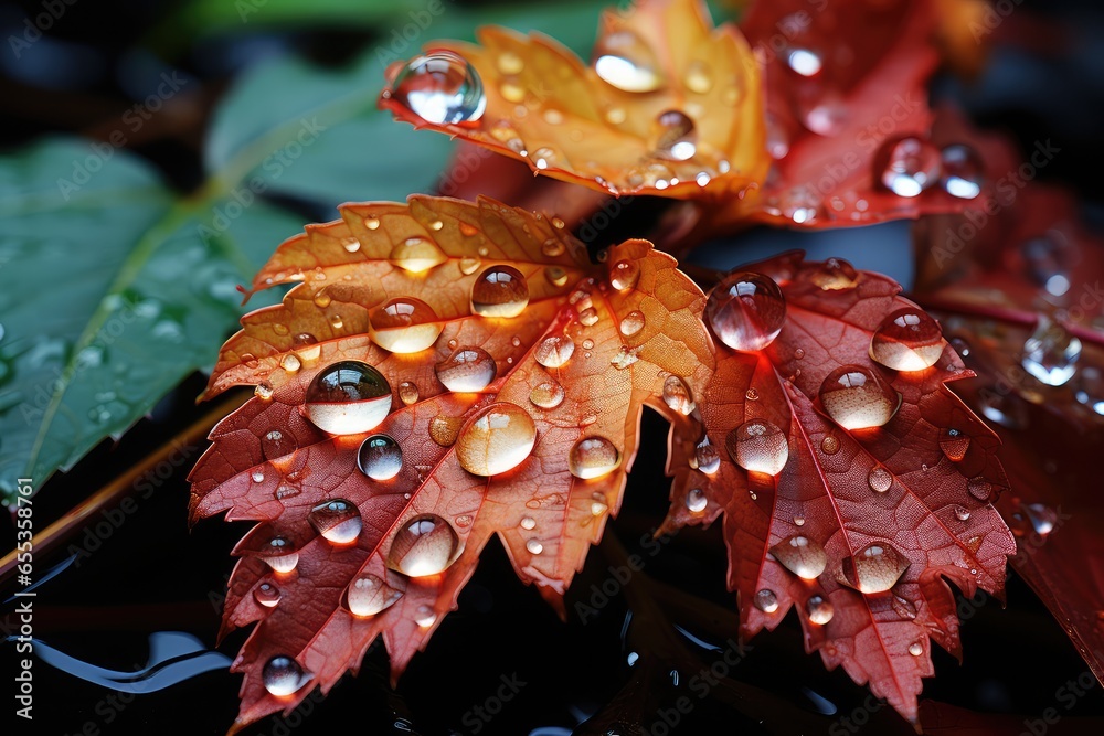 raindrops on a leaf