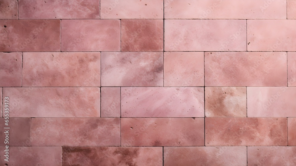 Pattern of Travertine Tiles in pink Colors. Top View