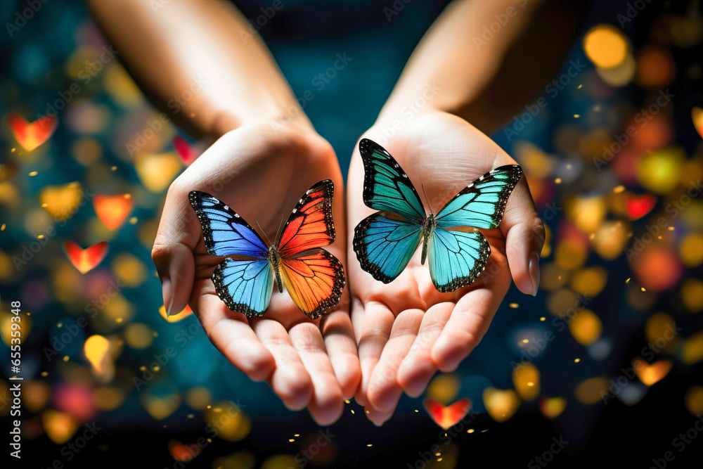 butterflies flying away from open hands butterflies flying away from open hands