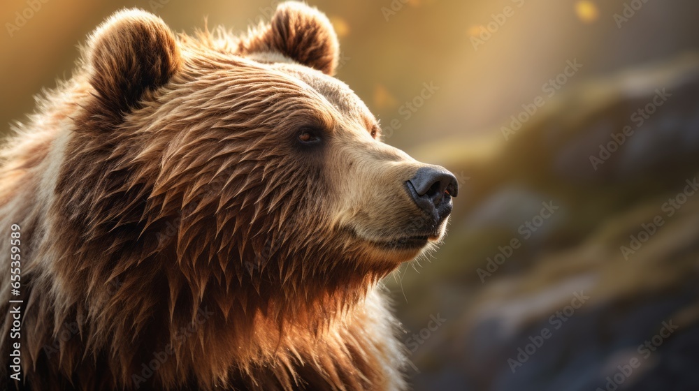 Fototapeta premium himalayan brown bear with natural habitat