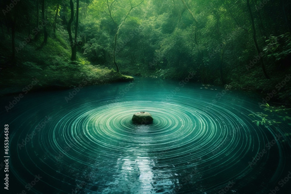 A serene and tranquil vortex created for deep meditation and inner peace. Generative AI - obrazy, fototapety, plakaty 