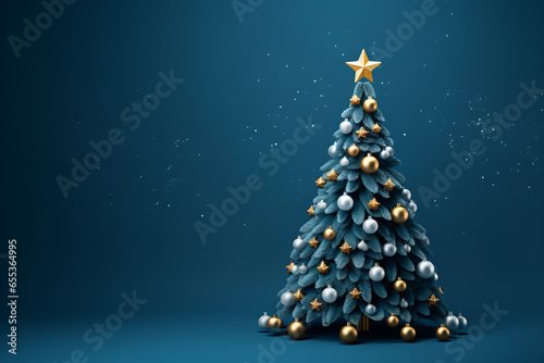 christmas tree on blue © Chaudary