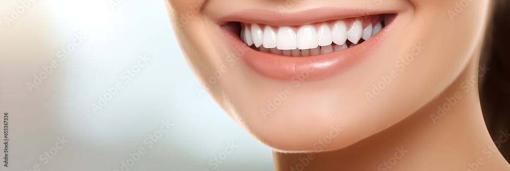 Obraz premium Healthy white teeth, generative AI