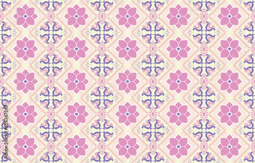 Geometric ethnic oriental pattern traditional Design for background,carpet,wallpaper,clothing,wrapping,Batik,fabric,Vector embroidery style.