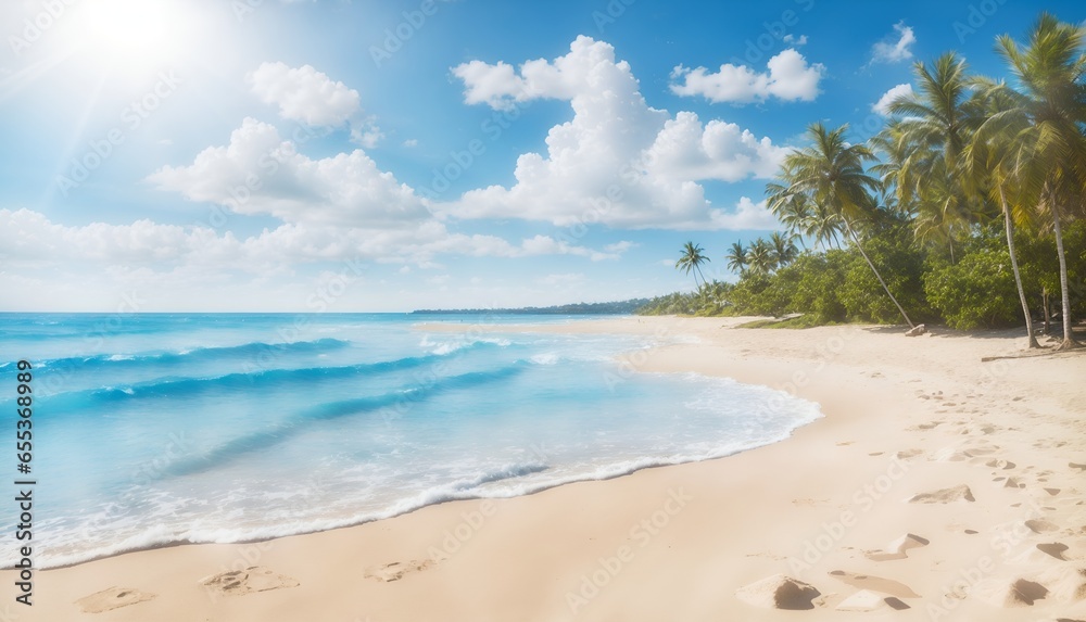 Sandy beach background with blue sea and blue sky in summer. Sandy beach background with blue sea and blue sky in summer.