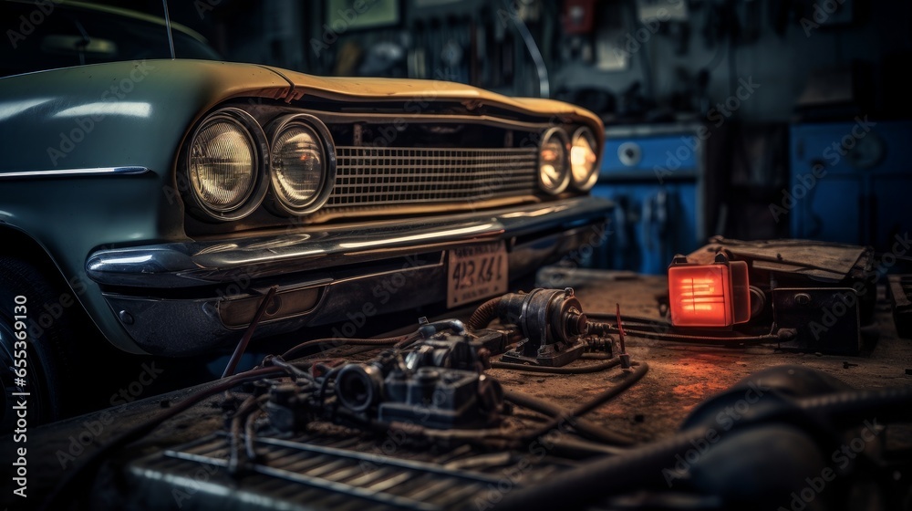 Rusty Retro Charm: An Automotive Time Capsule of Classic Vintage Cars, Trucks & Luxury Vehicles, generative AI