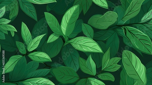  a close up of a bunch of leaves on a black background.  generative ai