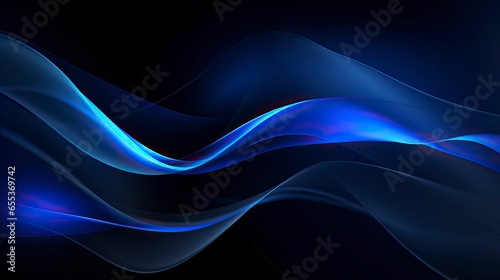 A vibrant and dynamic blue background with flowing waves created with Generative AI technology