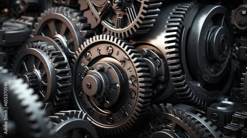 close up of gears. Generative AI © ArtSpree