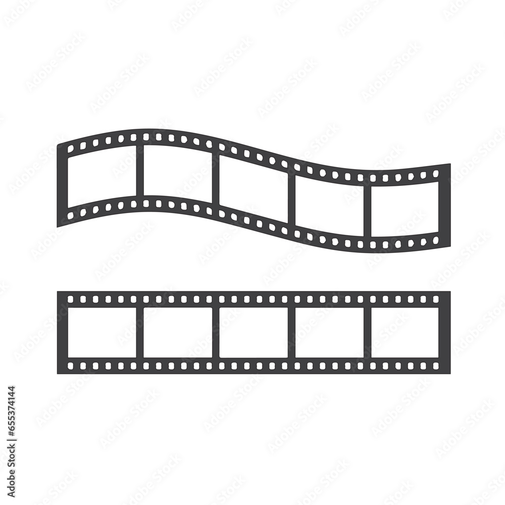 film strip isolated on white background. film strip isolated on white background in illustration vector design. outline film strip icon red and black design vector. 