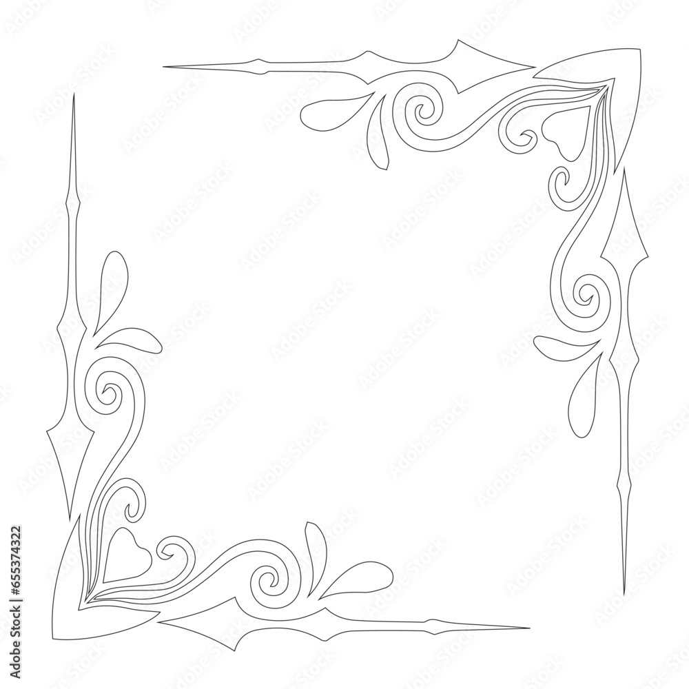 frame with flowers isolated on white background in illustration vector design. outline frame icon. frame with flowers isolated on white background in illustration vector design. outline frame icon.