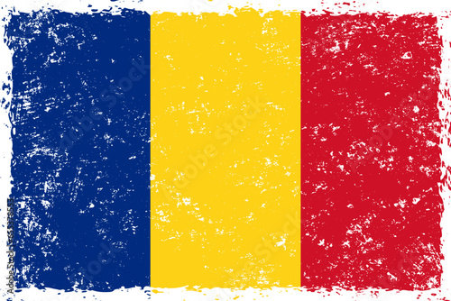 Fotografie Romania flag grunge distressed style