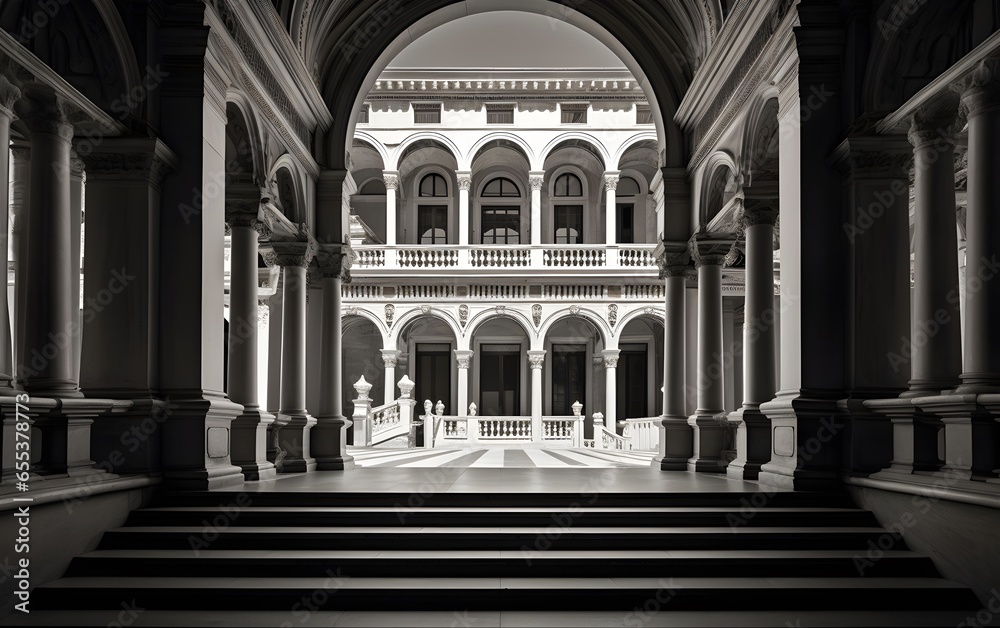 3D rendering of the entrance hall of the Palace of Fine Arts