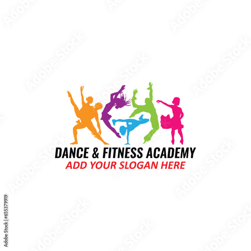 dancing logo design vector