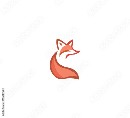 Red fox logo design, minimal fox logo design