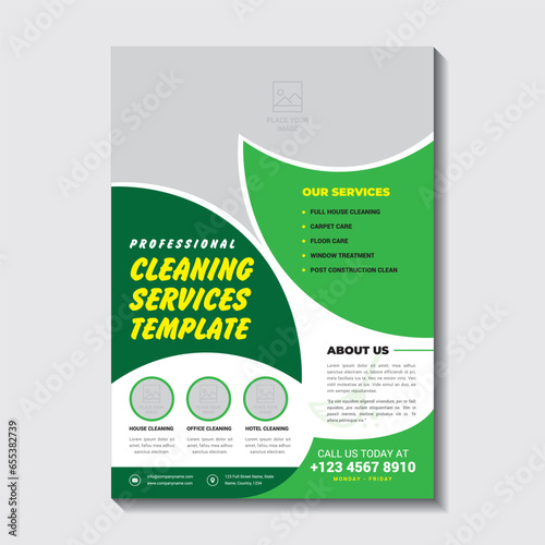 Cleaning Service flyer template. Cleaning service promotional poster flyer template. Cleaning service flyer example.