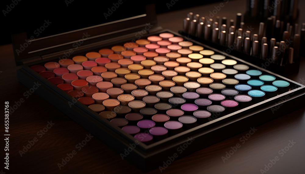 Bright purple palette illuminates the artist glamorous still life collection generated by AI Bright purple palette illuminates the artist glamorous still life collection generated by AI