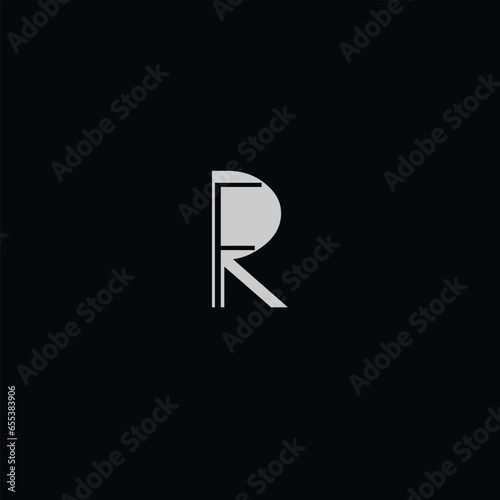 Creative Professional Trendy and Minimal Letter RF, FR Logo Design in Black and White Color, Initial Based Alphabet Icon Logo in Editable Vector Format