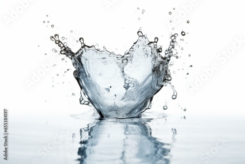 Water heart splashes on white. Generative AI