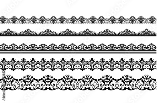 Vector set of border elements and page decoration elements. border decoration elements patterns