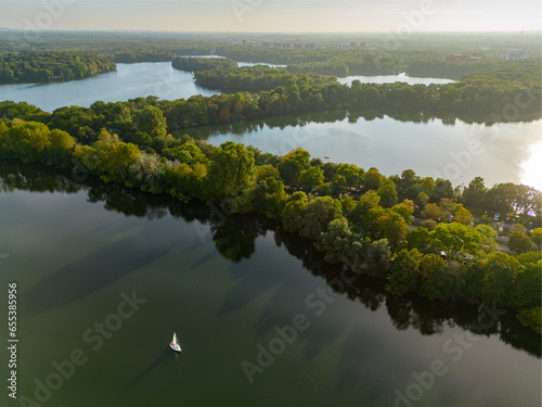 6 Seen Platte Duisburg aus der Vogelperspektive photo