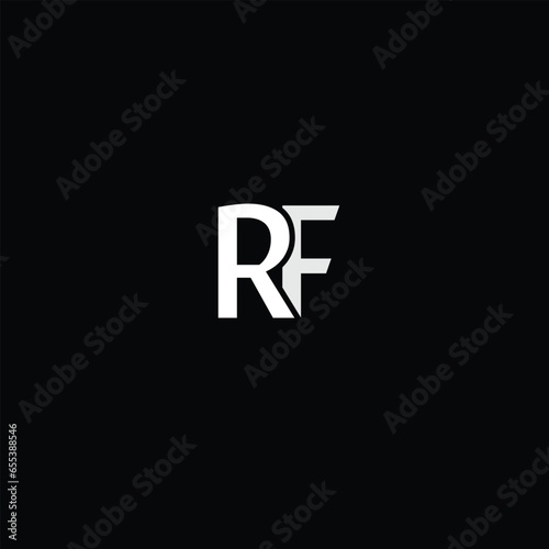 Creative Professional Trendy and Minimal Letter RF Logo Design in Black and White Color, Initial Based Alphabet Icon Logo in Editable Vector Format