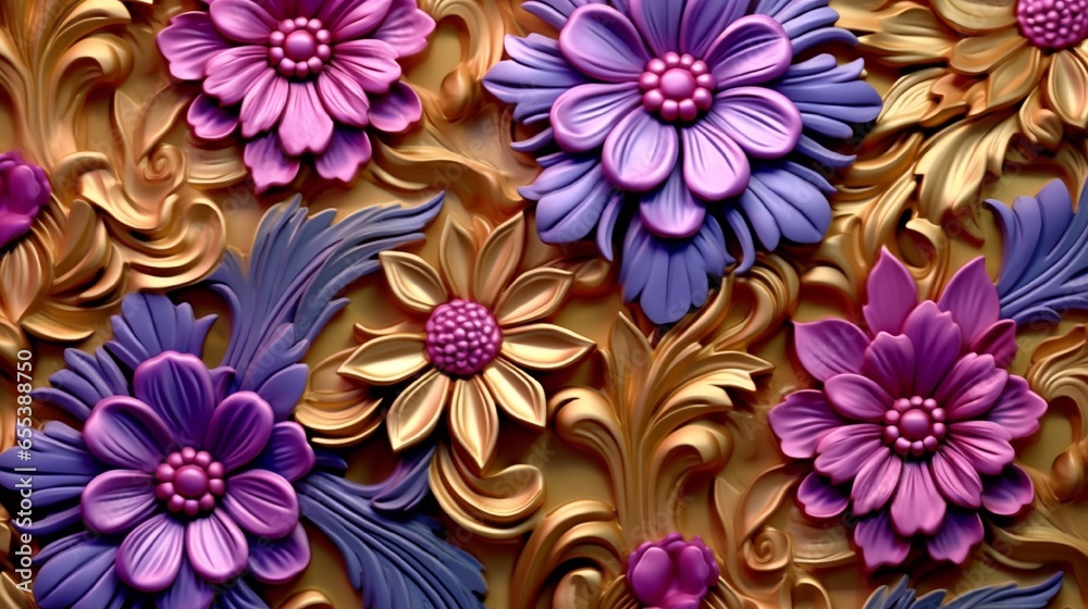 background with floral flowers background. Generative in ai