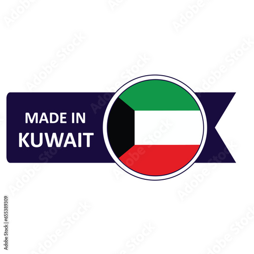 Free Download Made In Kuwait. Flag, banner icon, design, sticker - GFXLoad