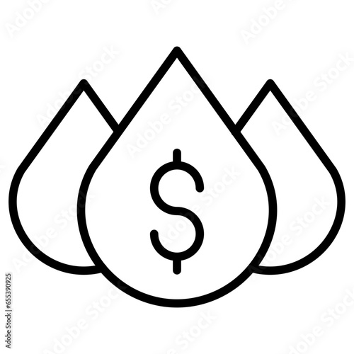 Outline oil price icon