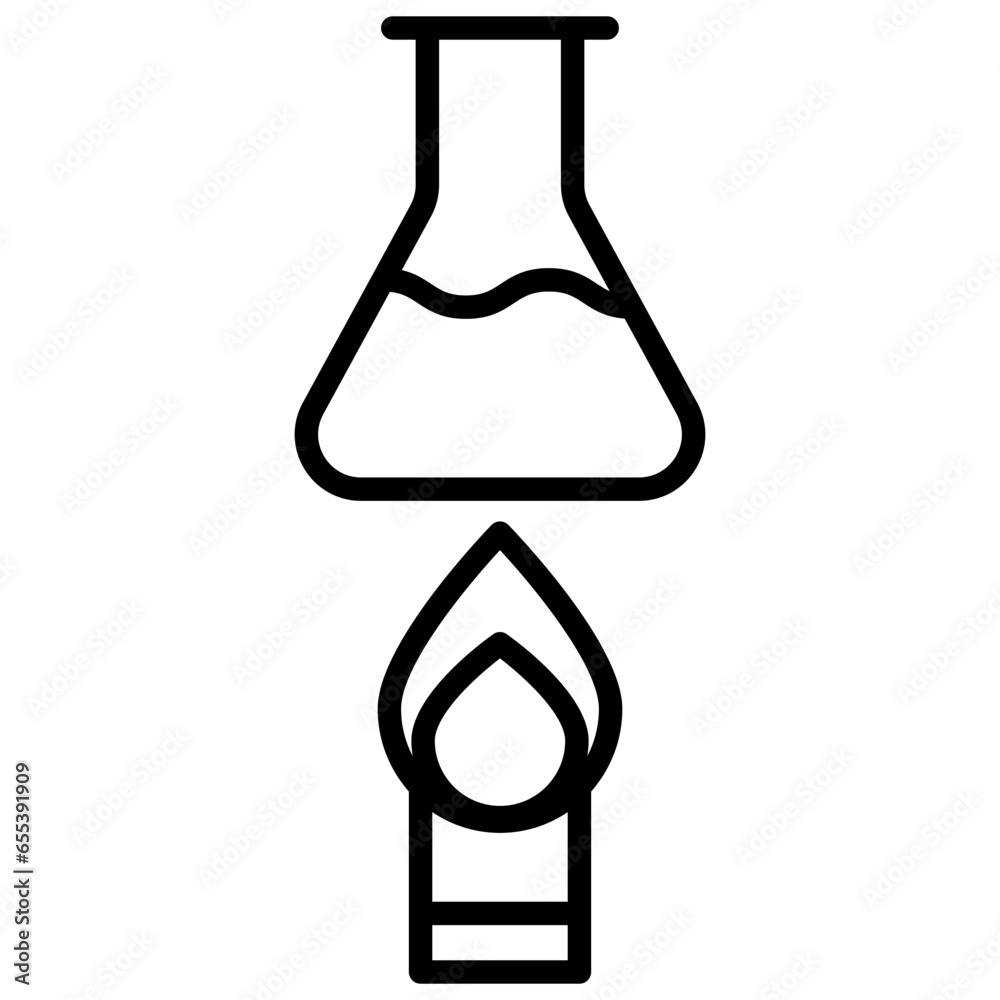 Outline flask heat icon