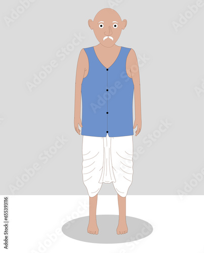 Indian village old men front cartoon character design for moral stories