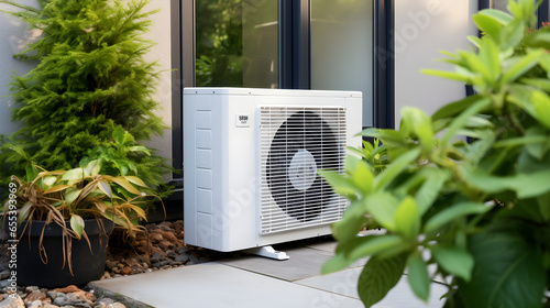 Modern, energy efficient air conditioning, energy saving solution in the backyard © Alvin Harambašić