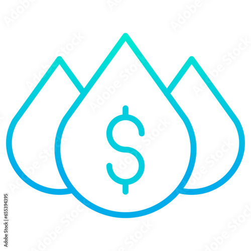 Outline gradient oil price icon