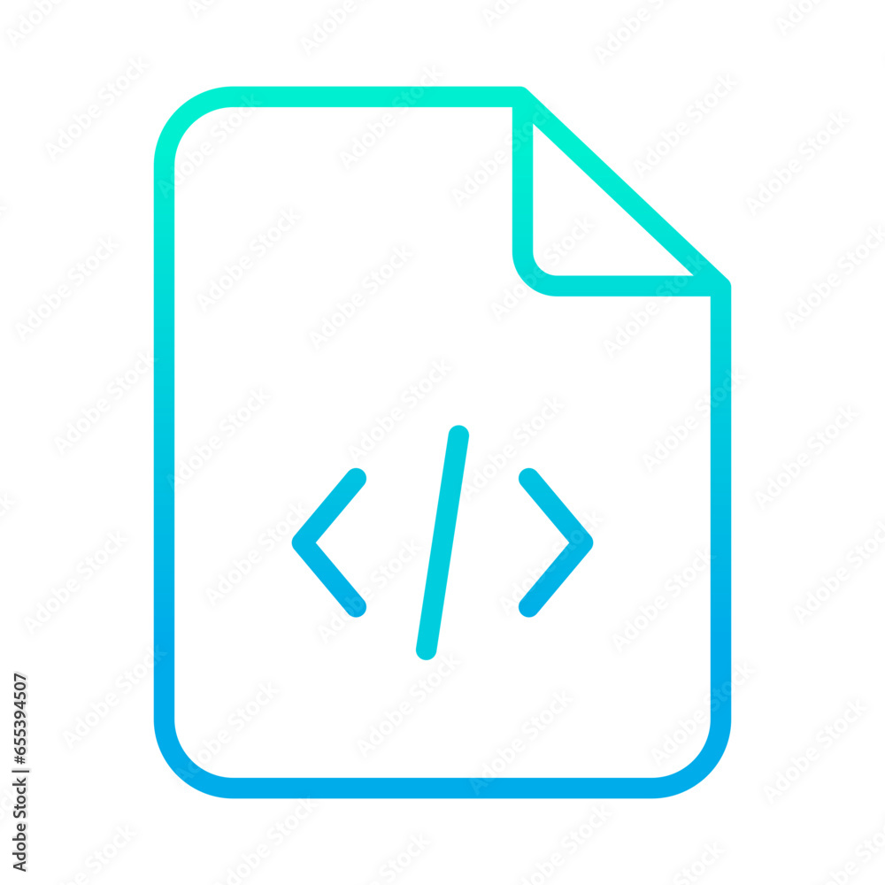 Outline gradient Code File icon Outline gradient Code File icon