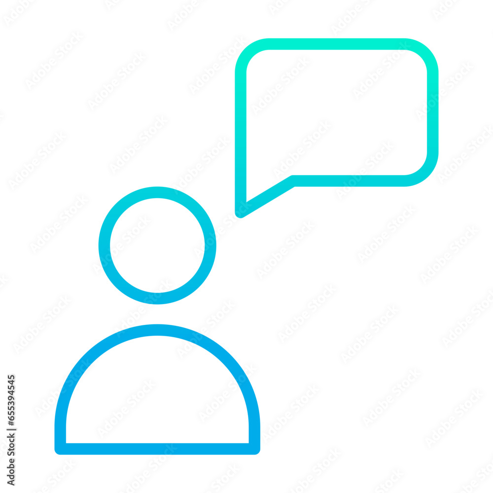Outline gradient User chat icon Outline gradient User chat icon