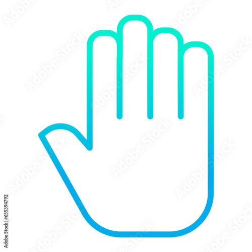 Outline gradient Stop Hand icon