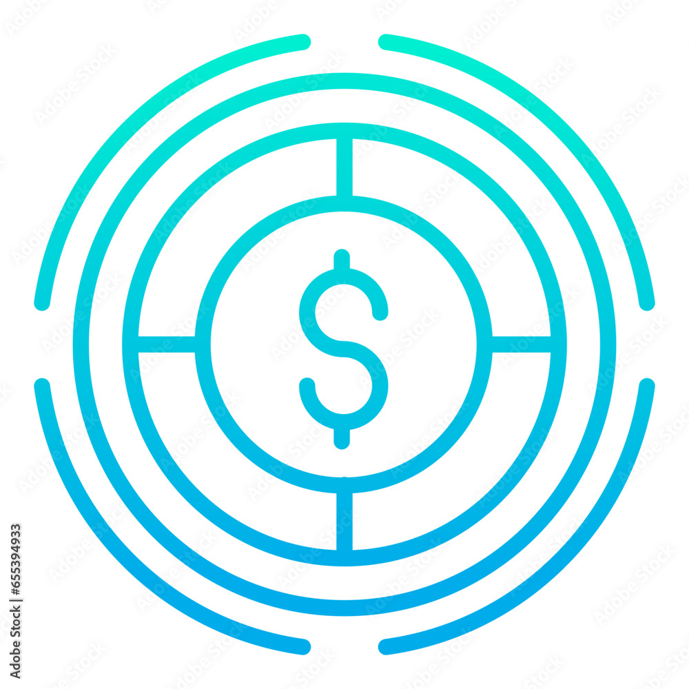 Outline gradient Dollar Expand icon Outline gradient Dollar Expand icon