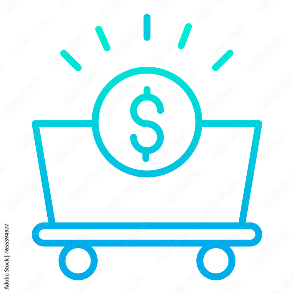 Outline gradient Dollar Mine icon Outline gradient Dollar Mine icon