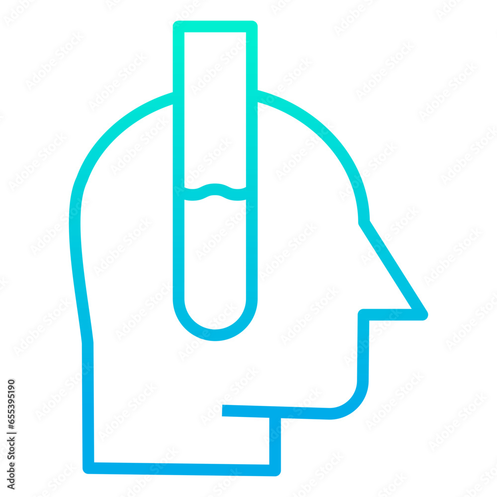 Outline gradient mind flask icon Outline gradient mind flask icon