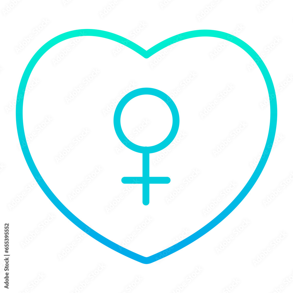 Outline gradient woman love icon Outline gradient woman love icon