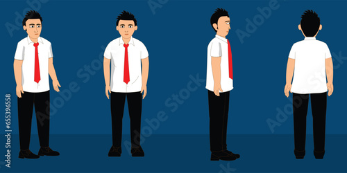 College boy cartoon character design for moral stories