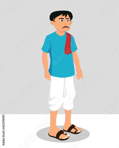 Indian village men cartoon character design for moral stories