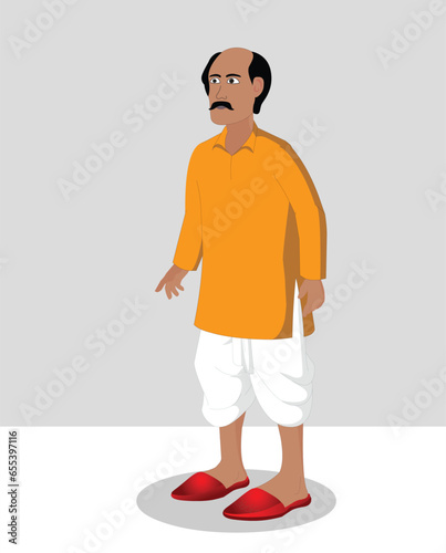 Indian village men cartoon character design for moral stories