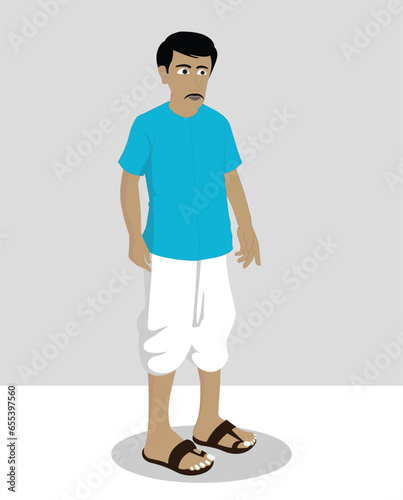 Indian village men cartoon character design for moral stories